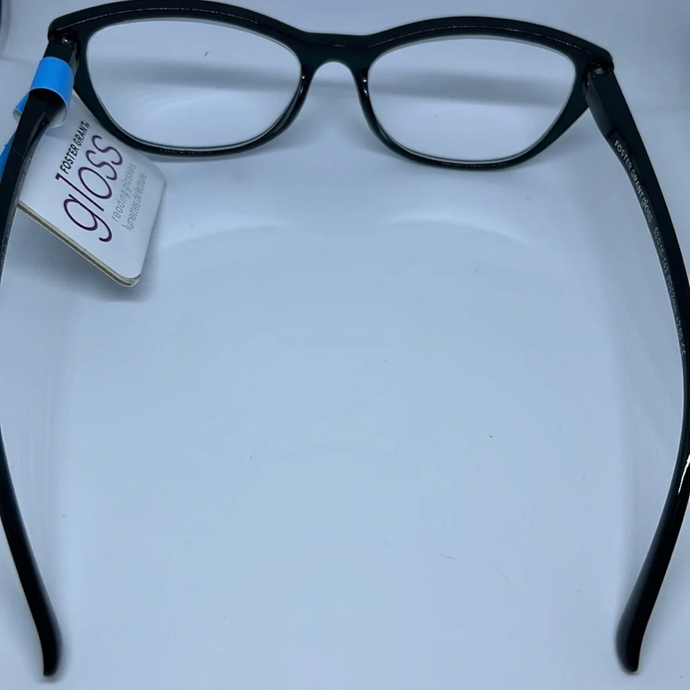NWT Foster Grant Women's Gloss GL 2001 GRN GREEN Reading Glasses +2.00 Black